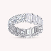 Half & Half Oval Eternity Eternity Moissanite Ring_Width 6MM