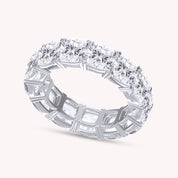 5MM Cushion Cut Lab Created Moissanite Full Eternity Ring