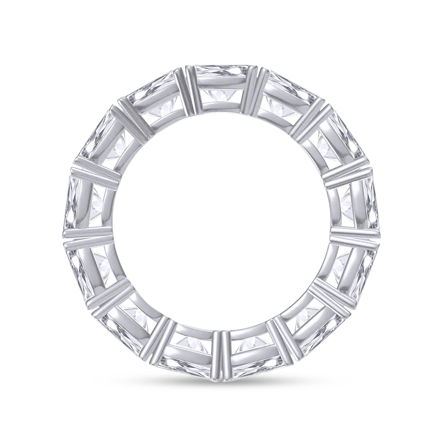 5MM Cushion Cut Lab Created Moissanite Full Eternity Ring