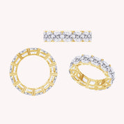 5MM Cushion Cut Lab Created Moissanite Full Eternity Ring