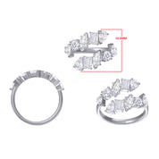 Multi-Shape Twist Ring Lab Created Moissanite Bypass Promise Ring