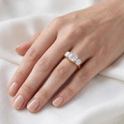 Classic Cushion Cut Lab Grown Diamond Ring | Three Stone Statement Jewelry