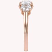 Classic Cushion Cut Lab Grown Diamond Ring | Three Stone Statement Jewelry