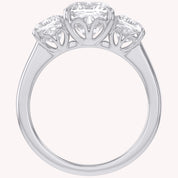 Classic Cushion Cut Lab Grown Diamond Ring | Three Stone Statement Jewelry