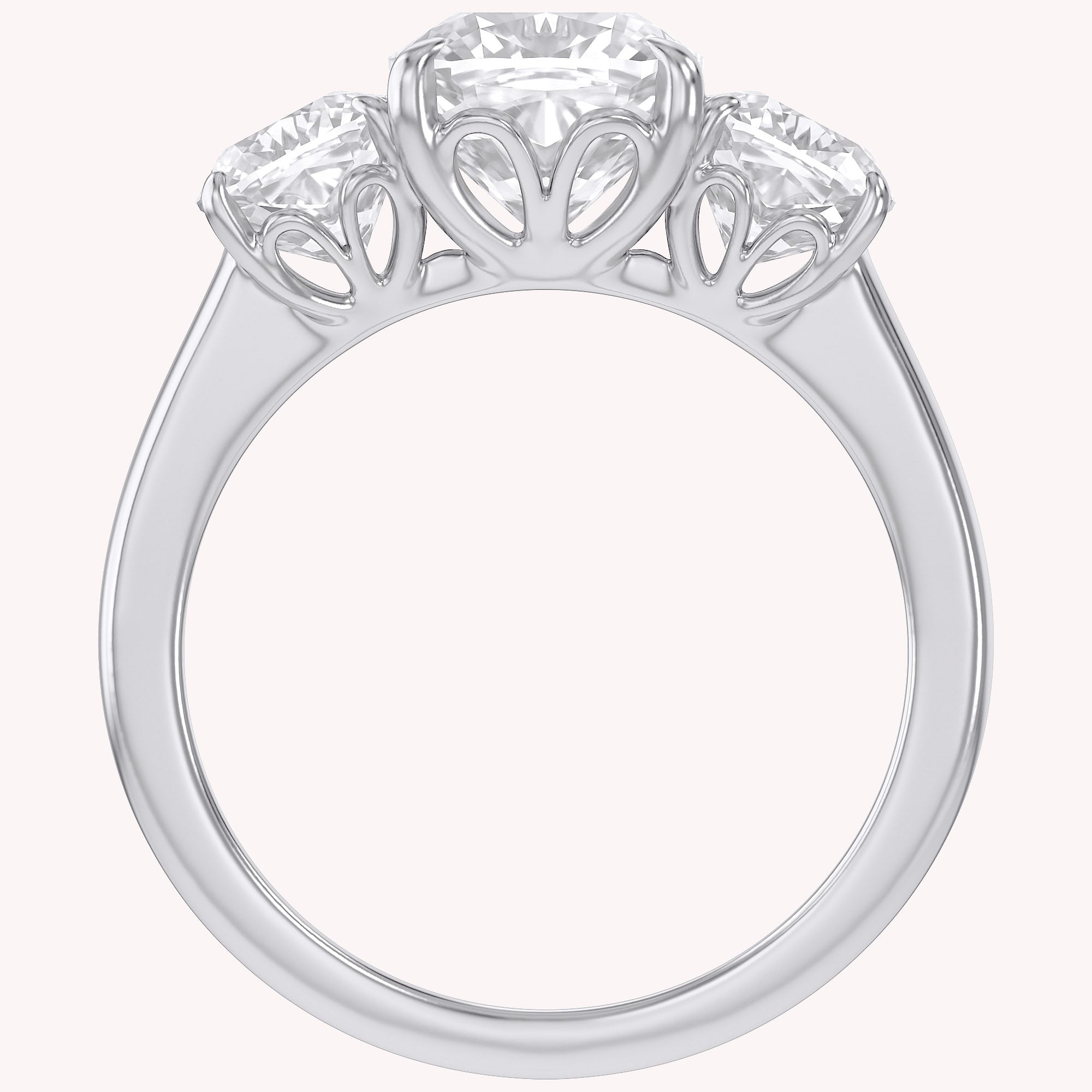 Classic Cushion Cut Lab Grown Diamond Ring | Three Stone Statement Jewelry