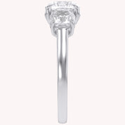 Classic Cushion Cut Lab Grown Diamond Ring | Three Stone Statement Jewelry