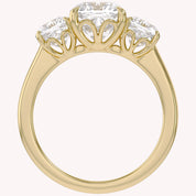 Classic Cushion Cut Lab Grown Diamond Ring | Three Stone Statement Jewelry
