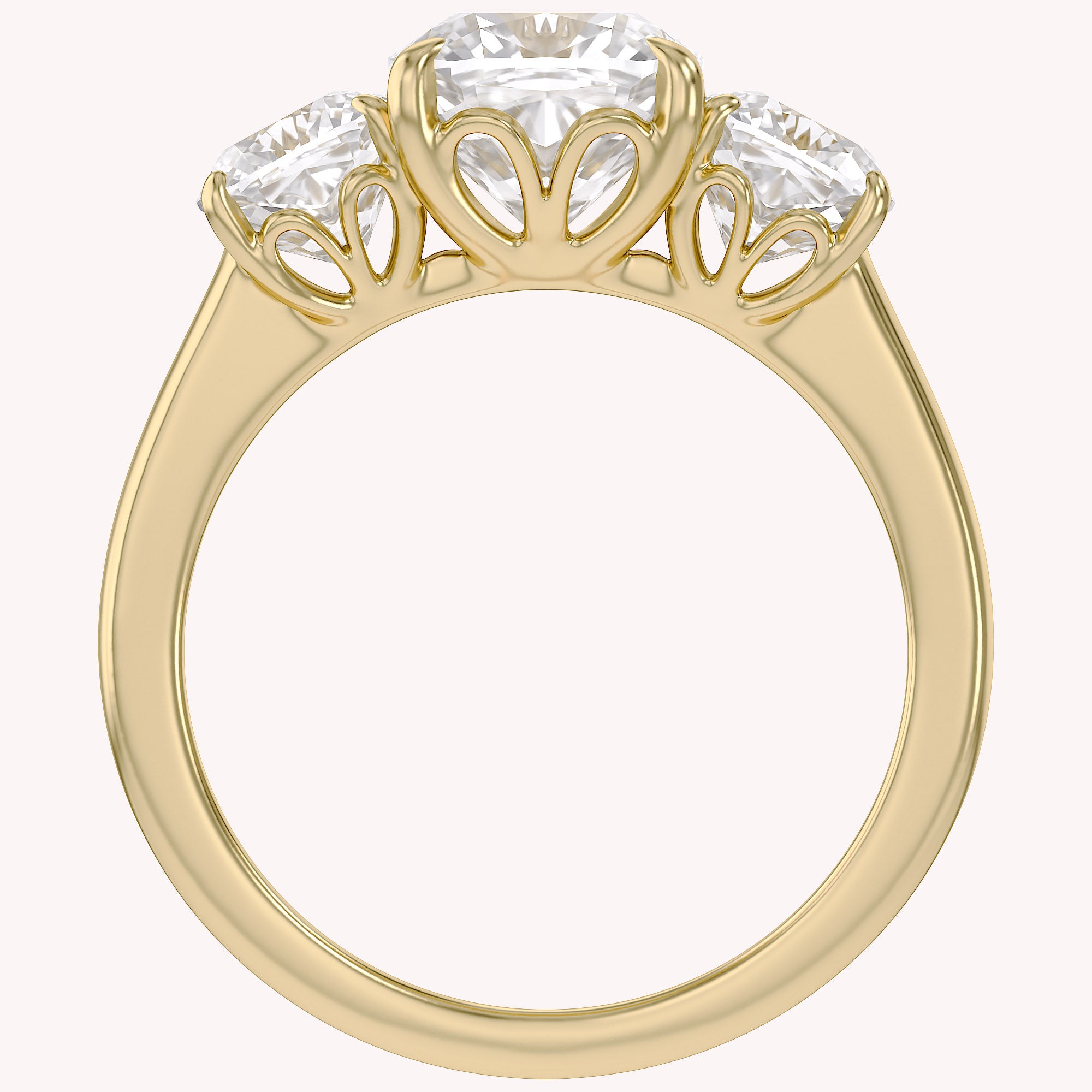 Classic Cushion Cut Lab Grown Diamond Ring | Three Stone Statement Jewelry
