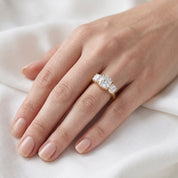 Classic Cushion Cut Lab Grown Diamond Ring | Three Stone Statement Jewelry