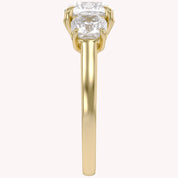 Classic Cushion Cut Lab Grown Diamond Ring | Three Stone Statement Jewelry