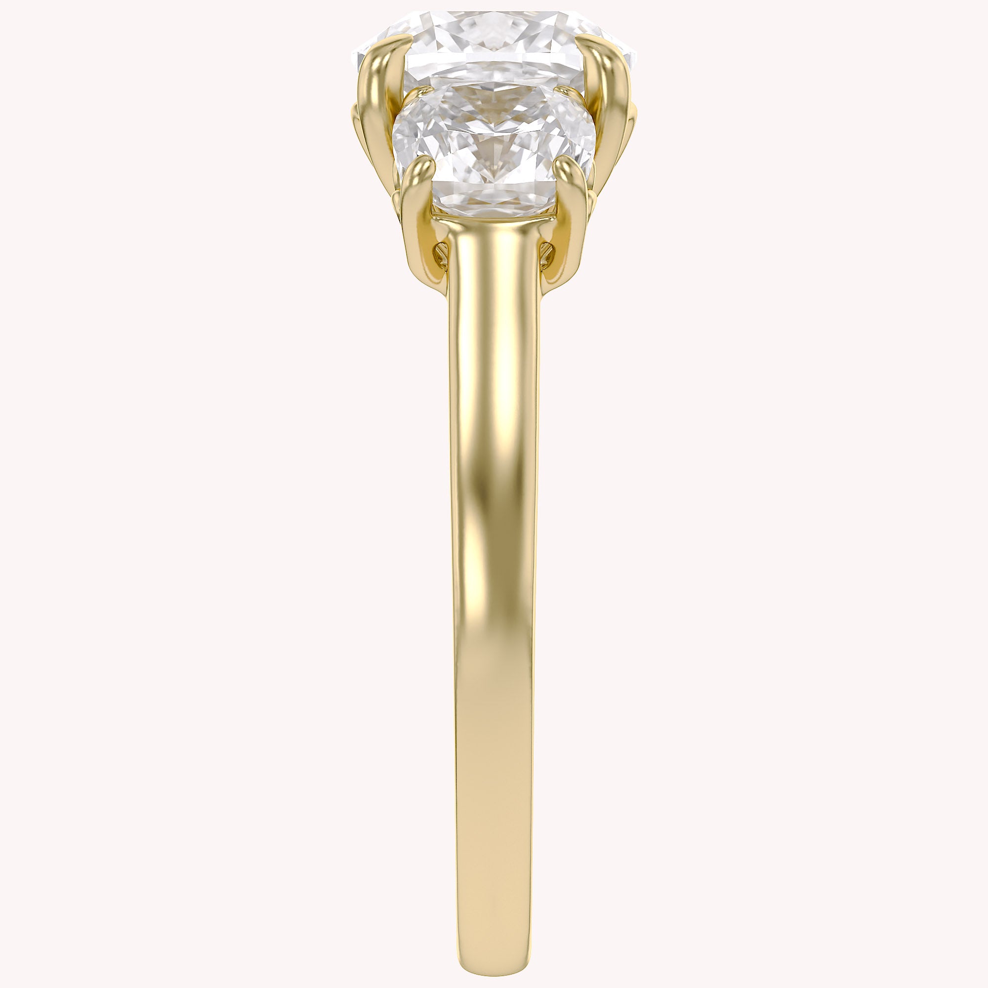Classic Cushion Cut Lab Grown Diamond Ring | Three Stone Statement Jewelry