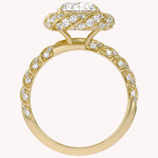 Elegant Oval Cut Diamond Engagement Ring with Round Diamond Halo