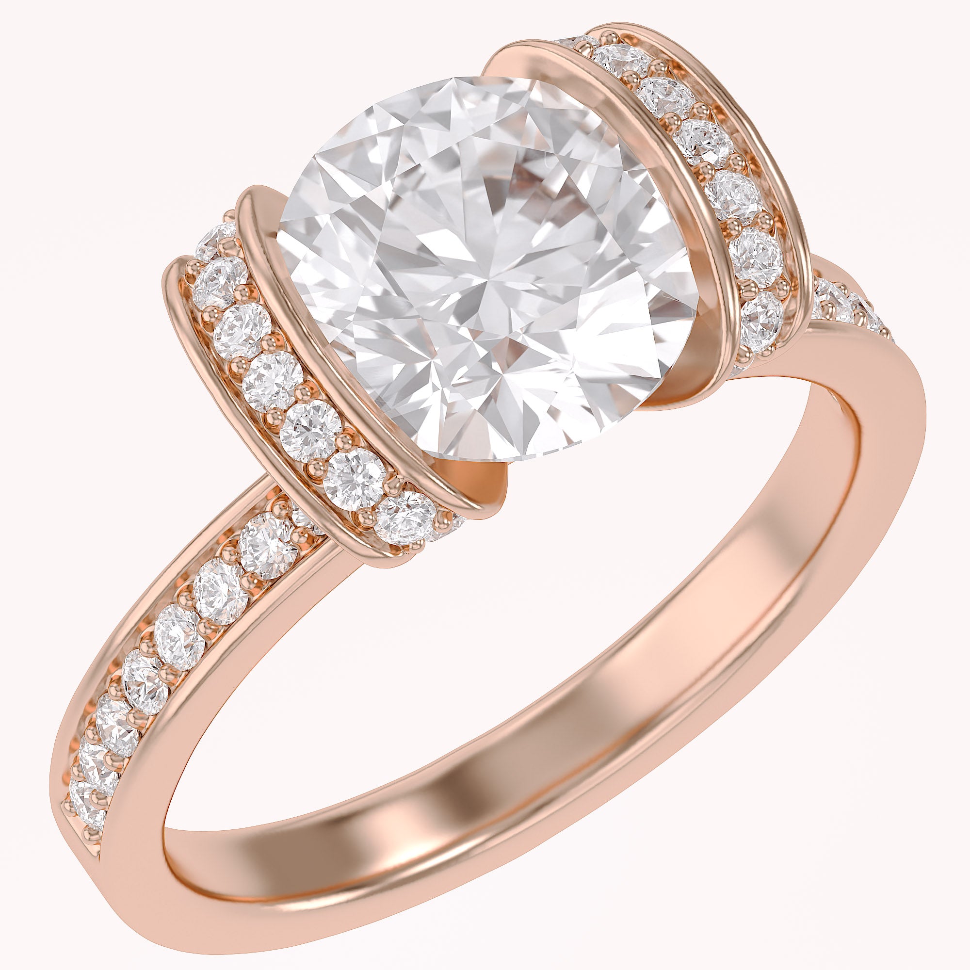 Round Brilliant Lab Grown Diamond Statement Ring with Prong Setting