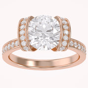 Round Brilliant Lab Grown Diamond Statement Ring with Prong Setting