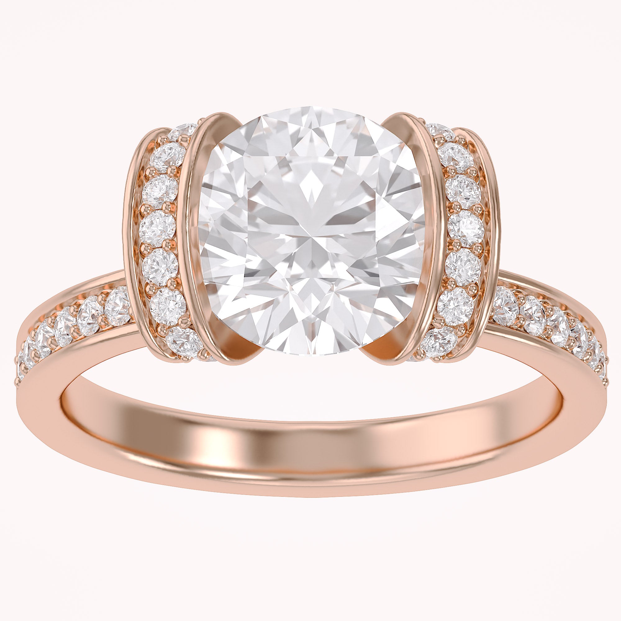 Round Brilliant Lab Grown Diamond Statement Ring with Prong Setting