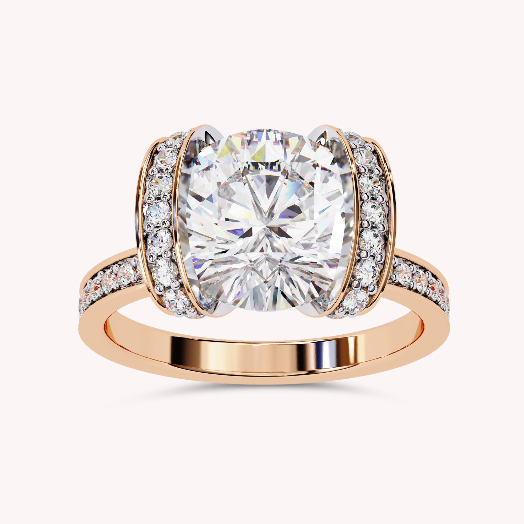 Round Brilliant Lab Grown Diamond Statement Ring with Prong Setting