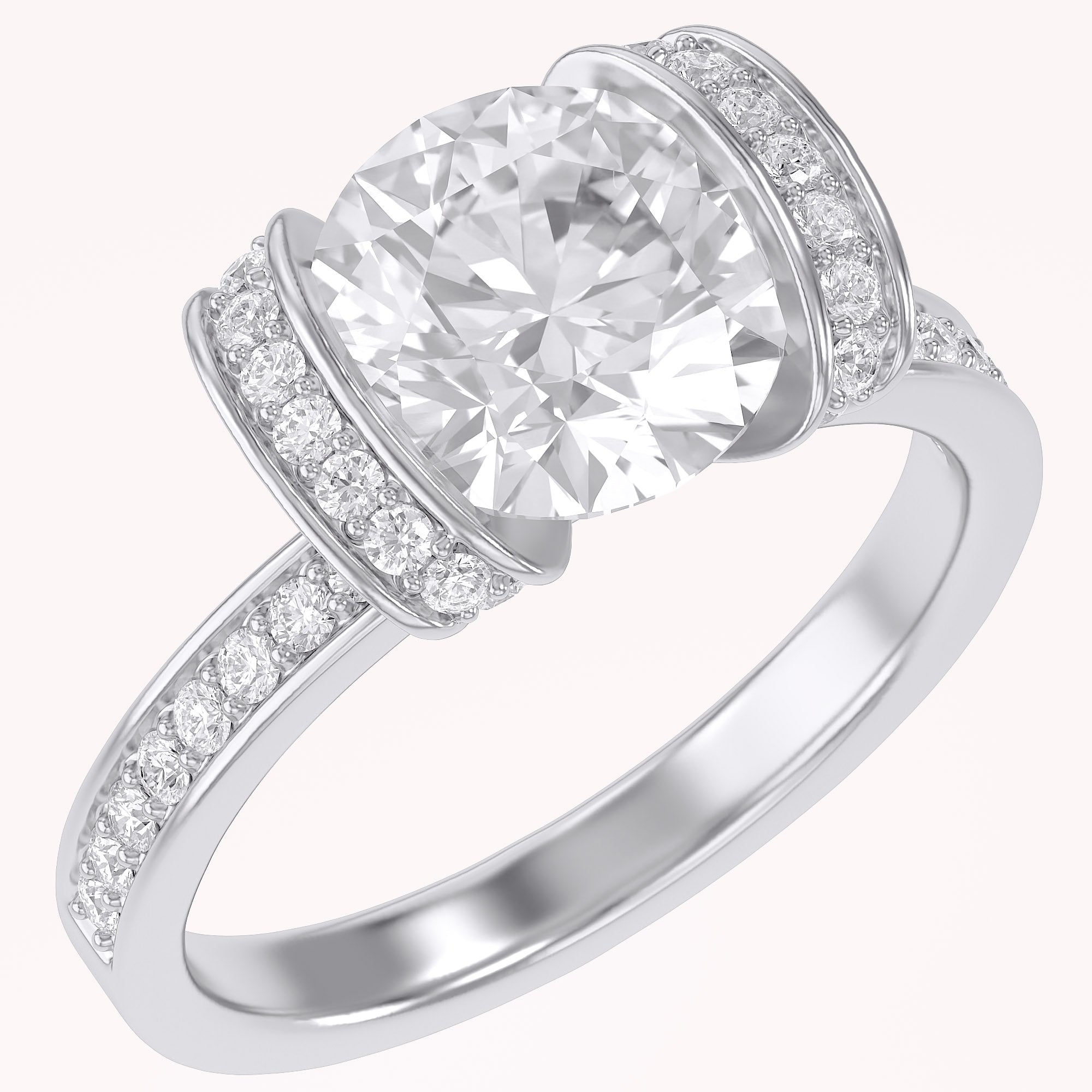 Round Brilliant Lab Grown Diamond Statement Ring with Prong Setting