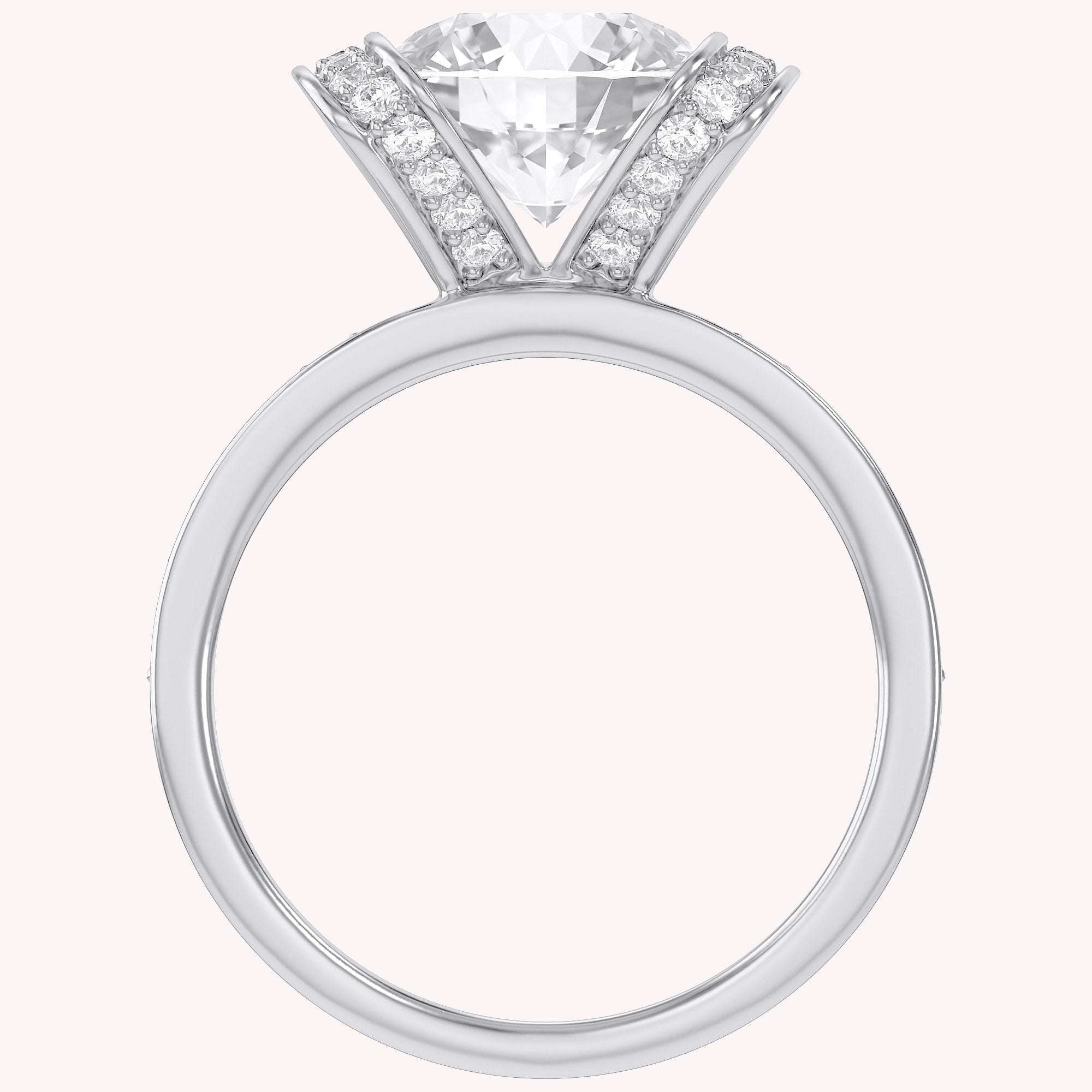 Round Brilliant Lab Grown Diamond Statement Ring with Prong Setting