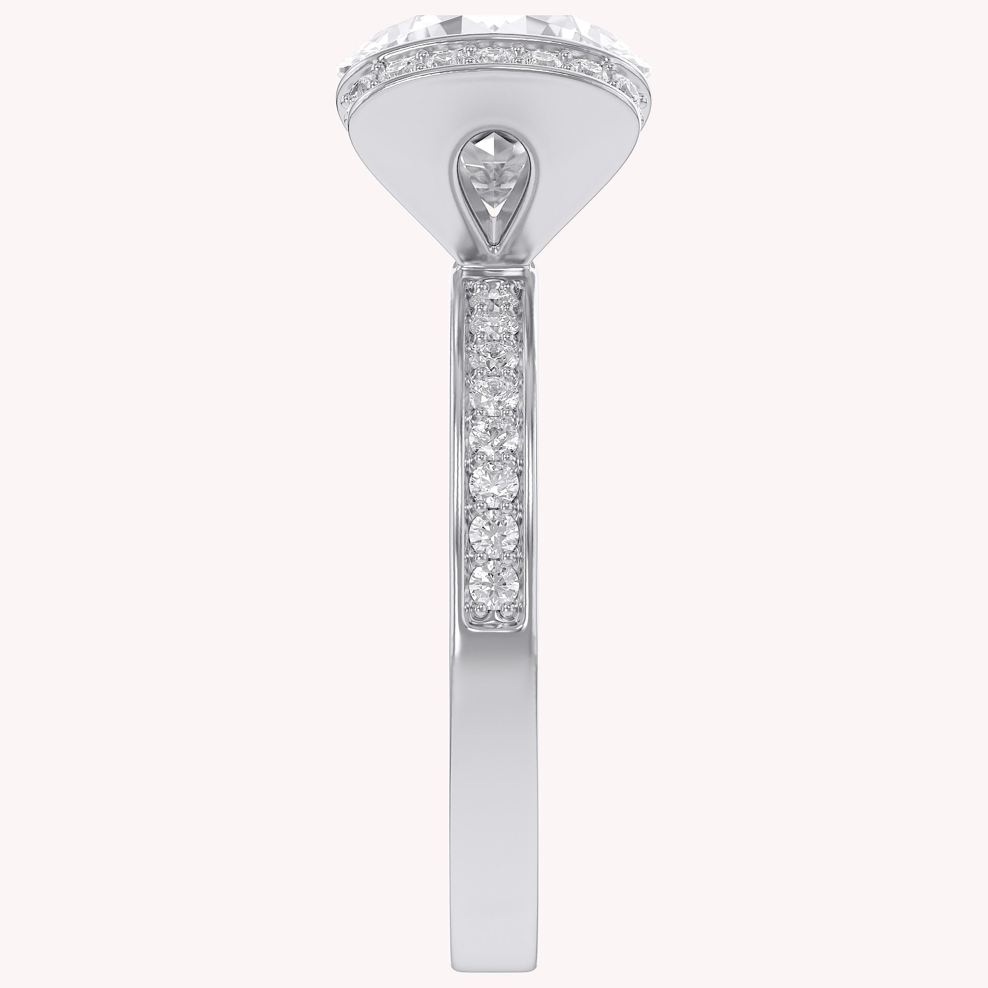 Round Brilliant Lab Grown Diamond Statement Ring with Prong Setting