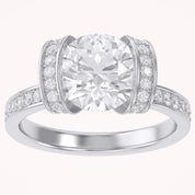 Round Brilliant Lab Grown Diamond Statement Ring with Prong Setting