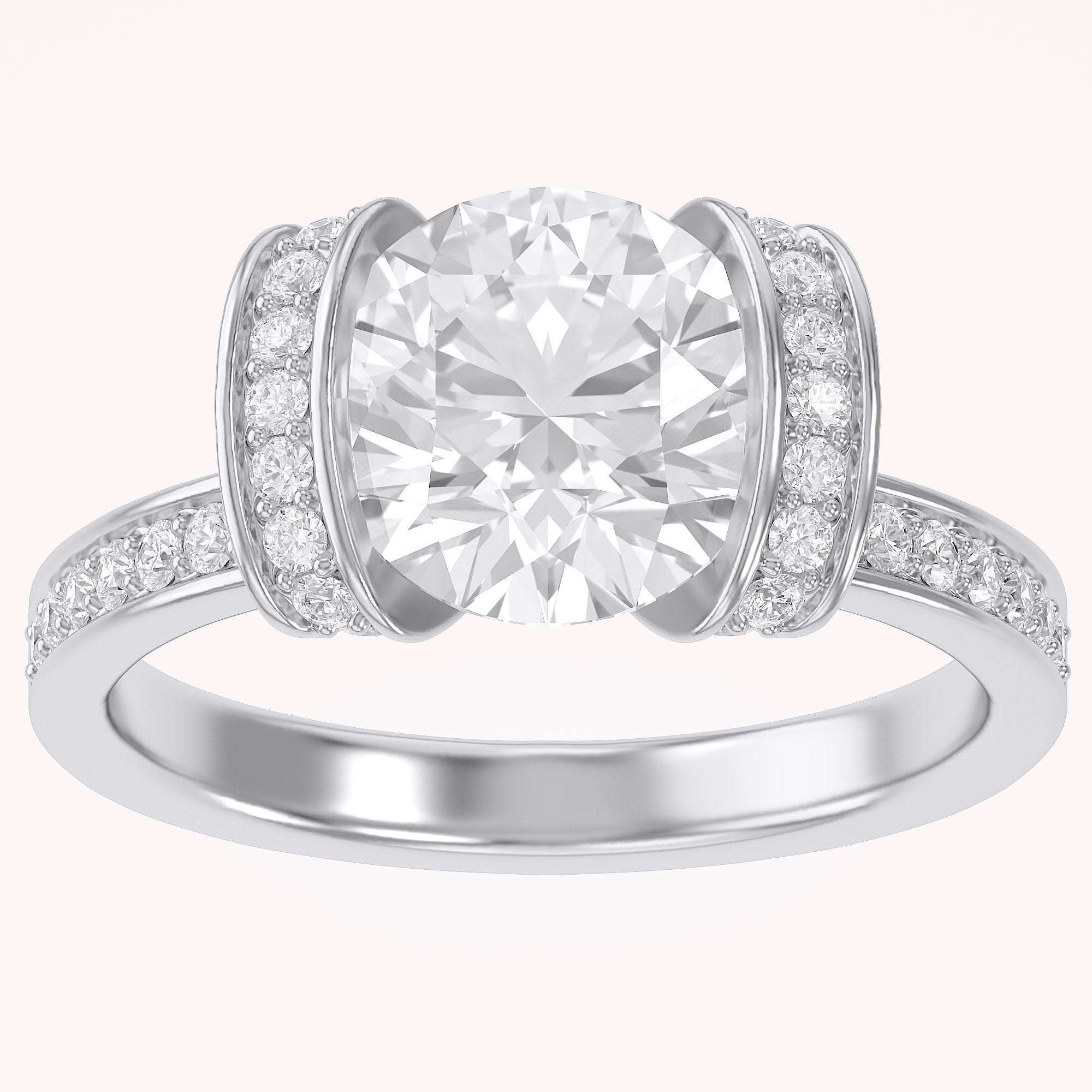 Round Brilliant Lab Grown Diamond Statement Ring with Prong Setting