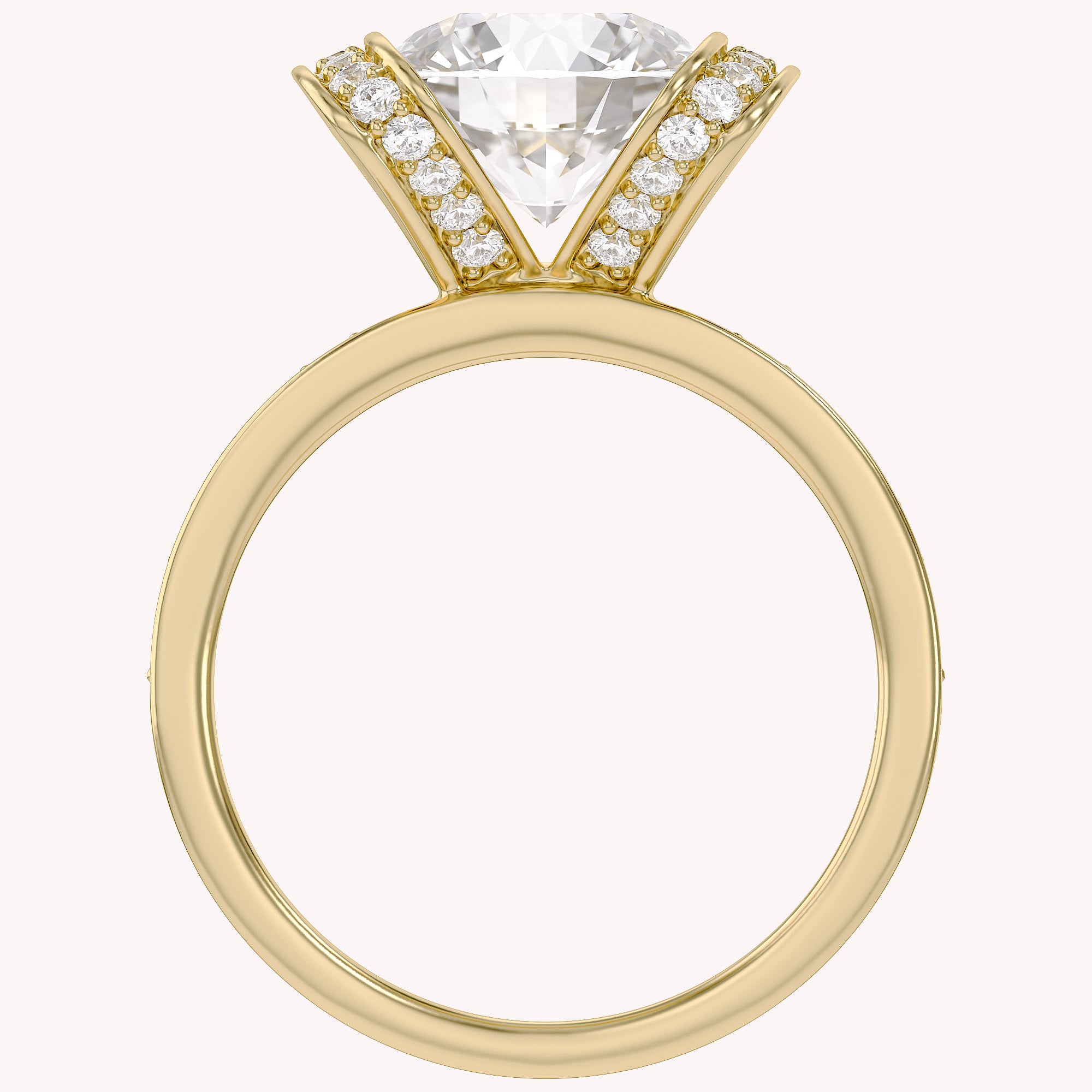 Round Brilliant Lab Grown Diamond Statement Ring with Prong Setting