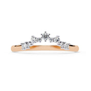 0.25 Cttw Lab Grown Diamond Curved Wedding Band Rings for Women