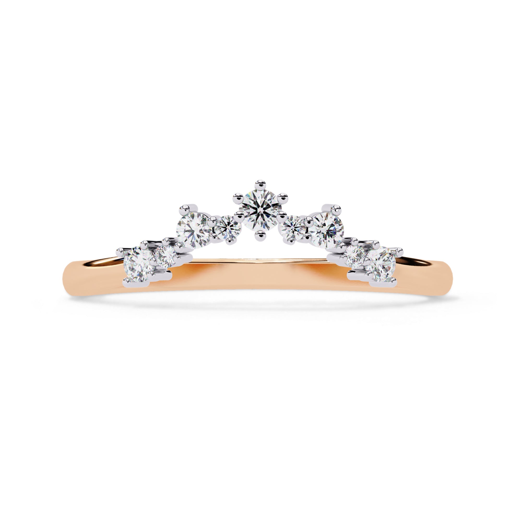 0.25 Cttw Lab Grown Diamond Curved Wedding Band Rings for Women