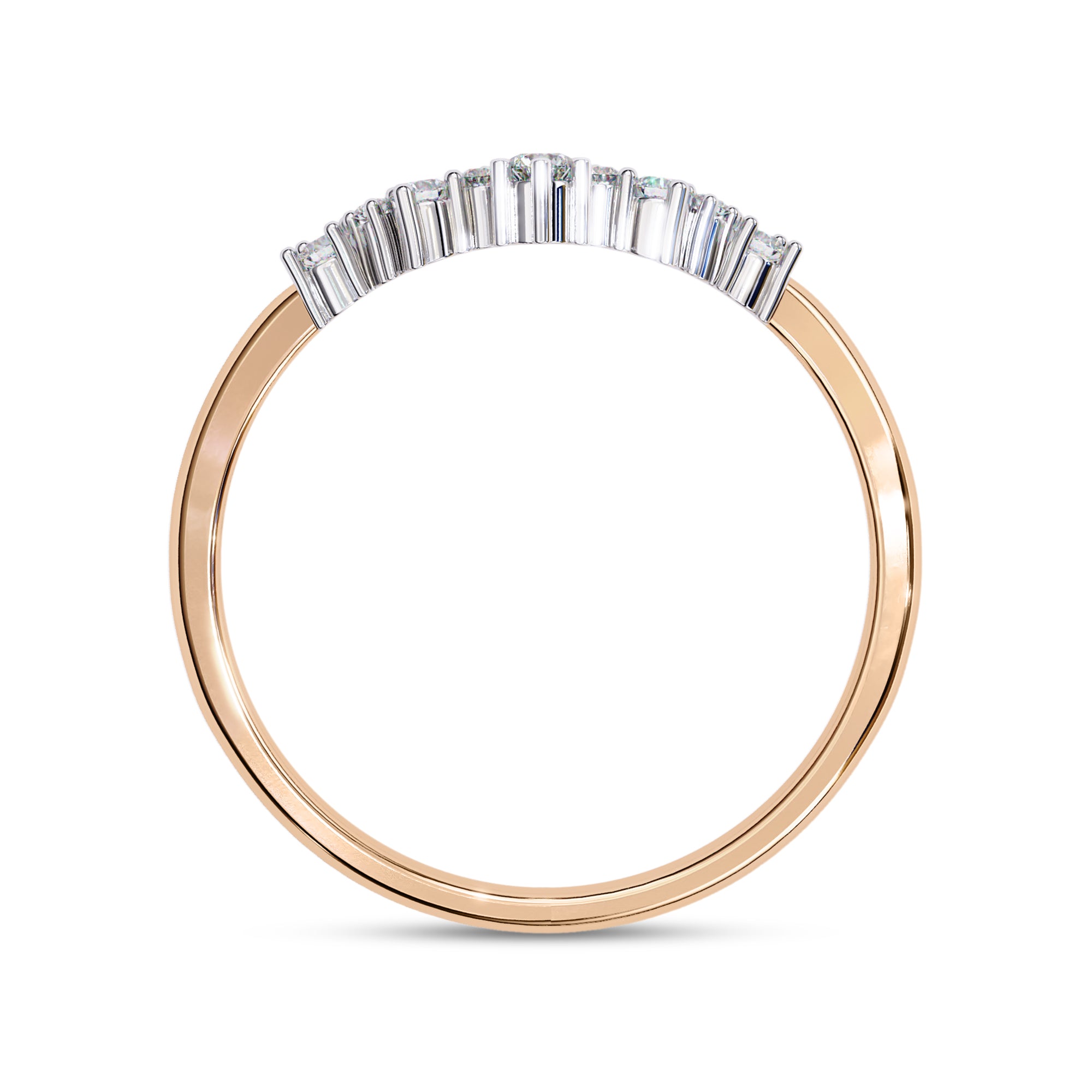 0.25 Cttw Lab Grown Diamond Curved Wedding Band Rings for Women