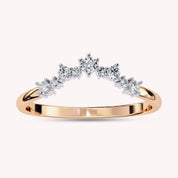 0.25 Cttw Lab Grown Diamond Curved Wedding Band Rings for Women