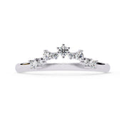 0.25 Cttw Lab Grown Diamond Curved Wedding Band Rings for Women