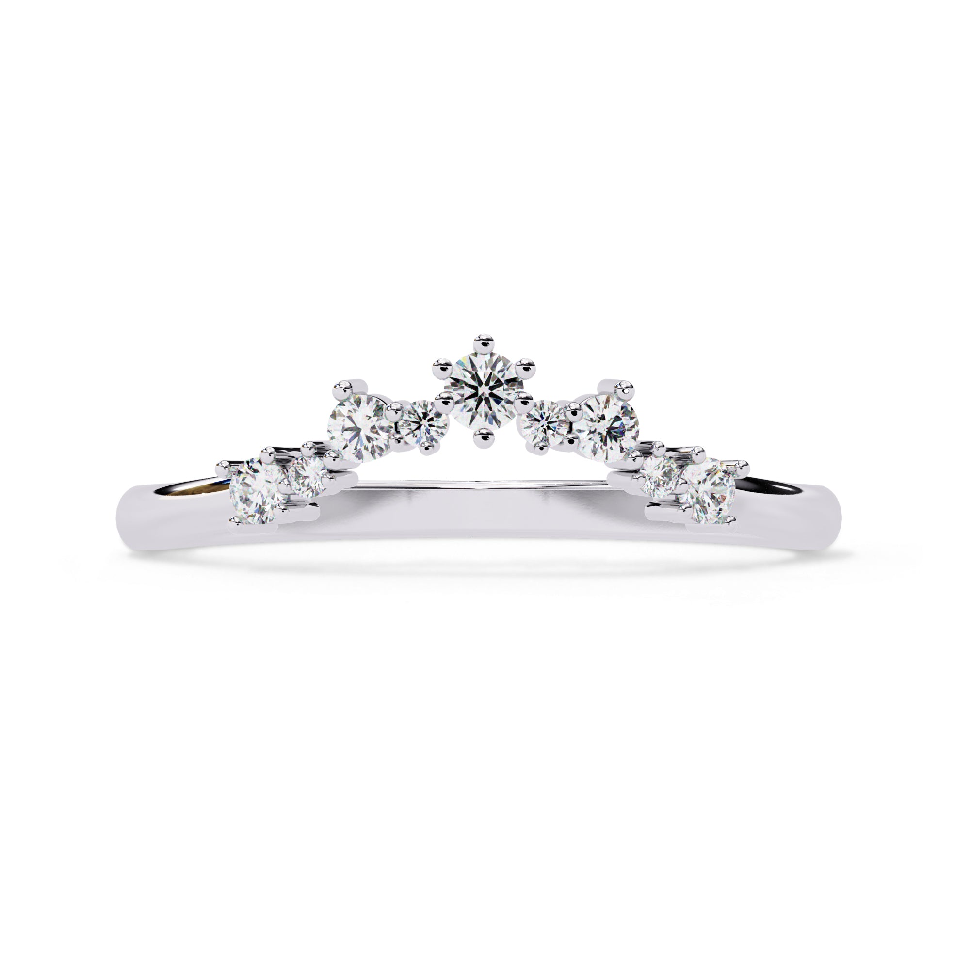 0.25 Cttw Lab Grown Diamond Curved Wedding Band Rings for Women