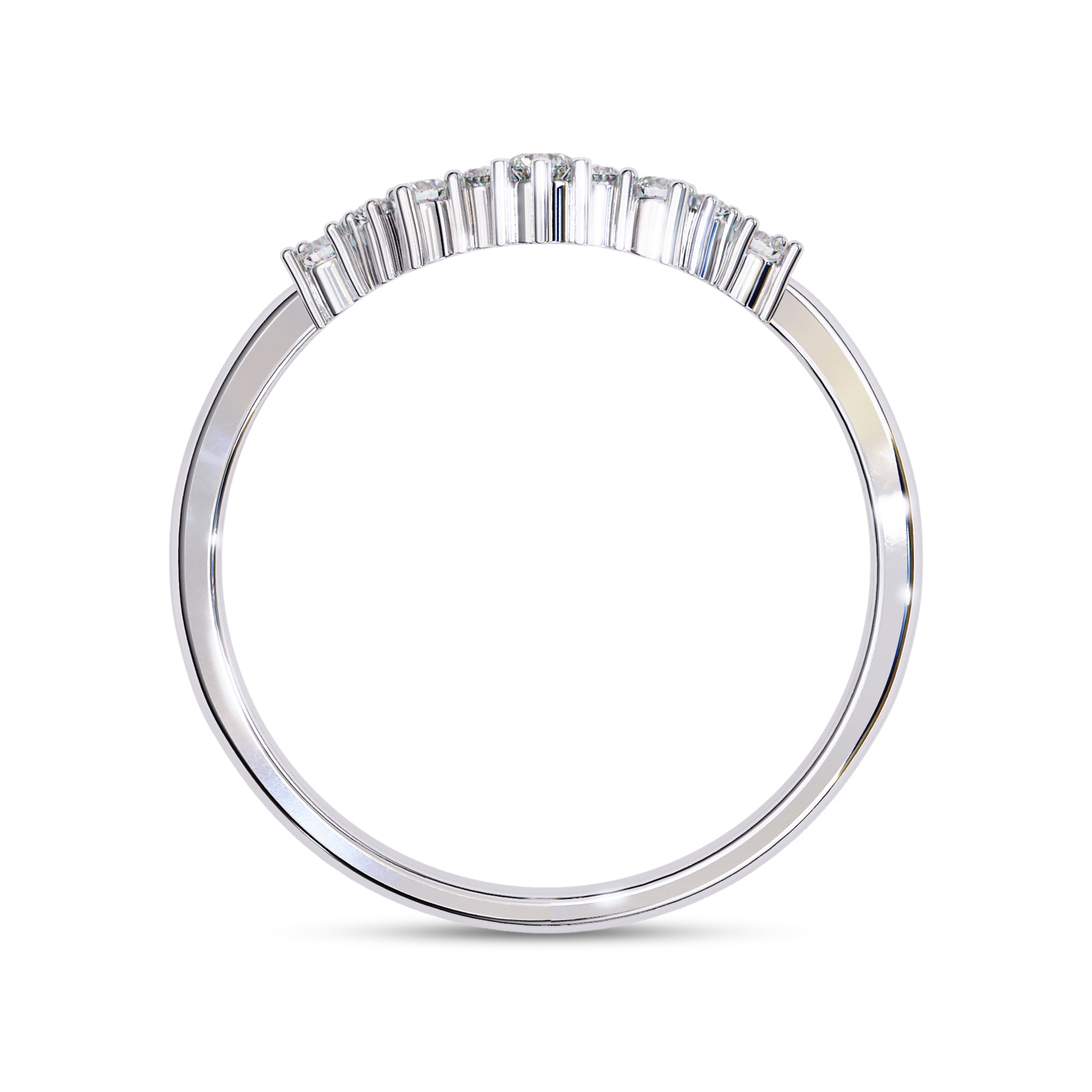 0.25 Cttw Lab Grown Diamond Curved Wedding Band Rings for Women