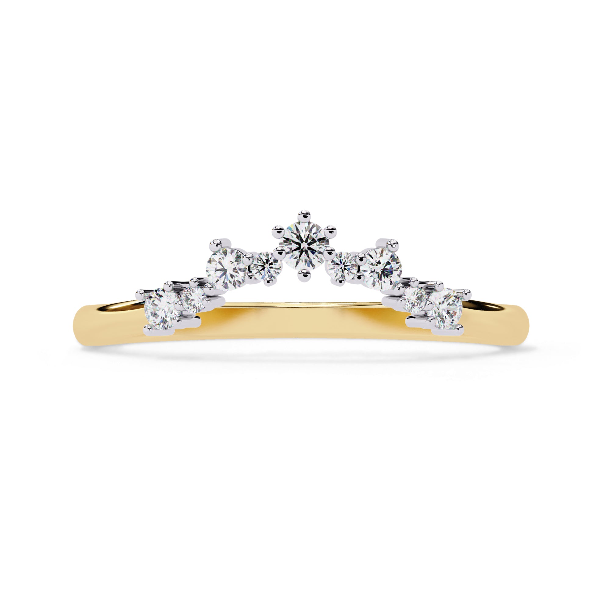 0.25 Cttw Lab Grown Diamond Curved Wedding Band Rings for Women
