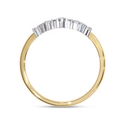 0.25 Cttw Lab Grown Diamond Curved Wedding Band Rings for Women