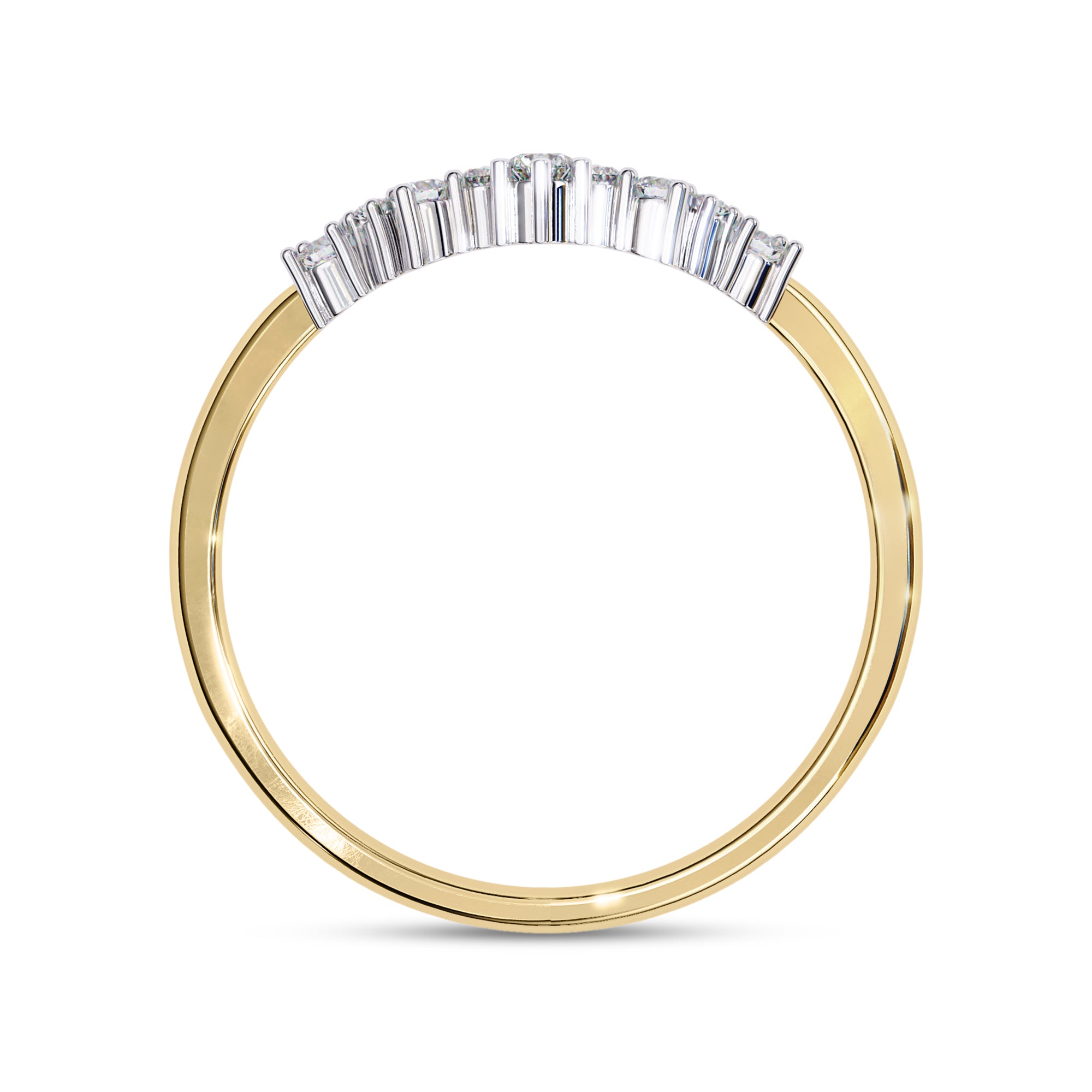 0.25 Cttw Lab Grown Diamond Curved Wedding Band Rings for Women