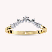0.25 Cttw Lab Grown Diamond Curved Wedding Band Rings for Women