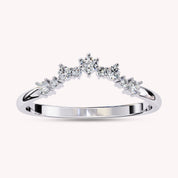 0.25 Cttw Lab Grown Diamond Curved Wedding Band Rings for Women