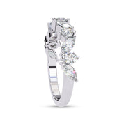 0.90 Cttw Marquise and Round Shape Diamond Anniversary Ring for Women