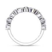 0.90 Cttw Marquise and Round Shape Diamond Anniversary Ring for Women