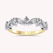 0.90 Cttw Marquise and Round Shape Diamond Anniversary Ring for Women