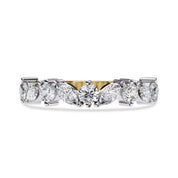0.90 Cttw Marquise and Round Shape Diamond Anniversary Ring for Women