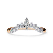 Marquise and Round Cut Lab Grown Diamond Engagement Ring