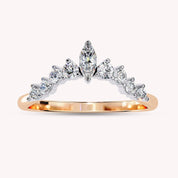 Marquise and Round Cut Lab Grown Diamond Engagement Ring