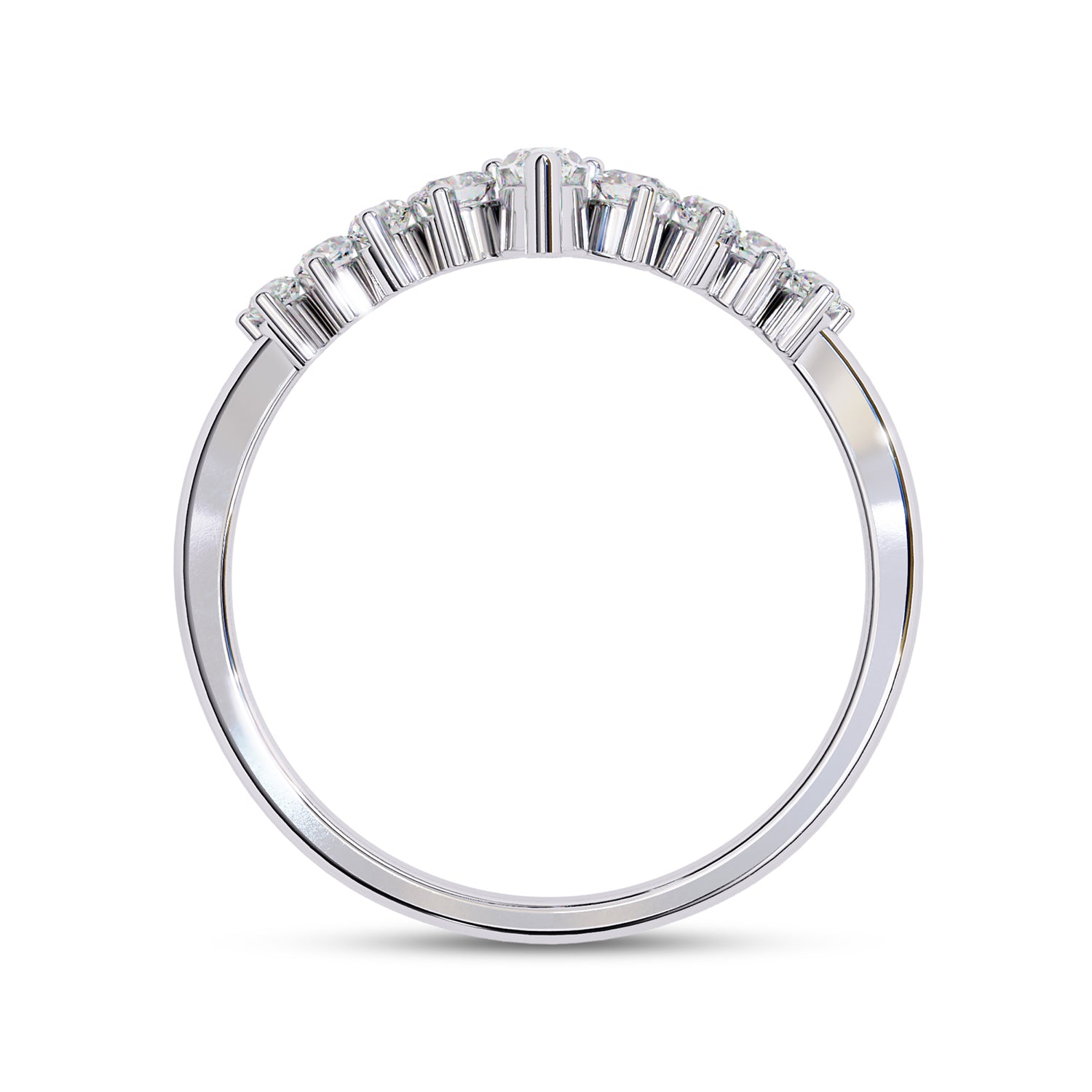 Marquise and Round Cut Lab Grown Diamond Engagement Ring