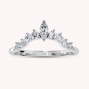 Marquise and Round Cut Lab Grown Diamond Engagement Ring
