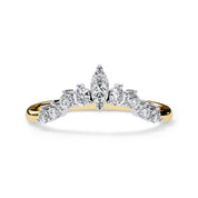Marquise and Round Cut Lab Grown Diamond Engagement Ring