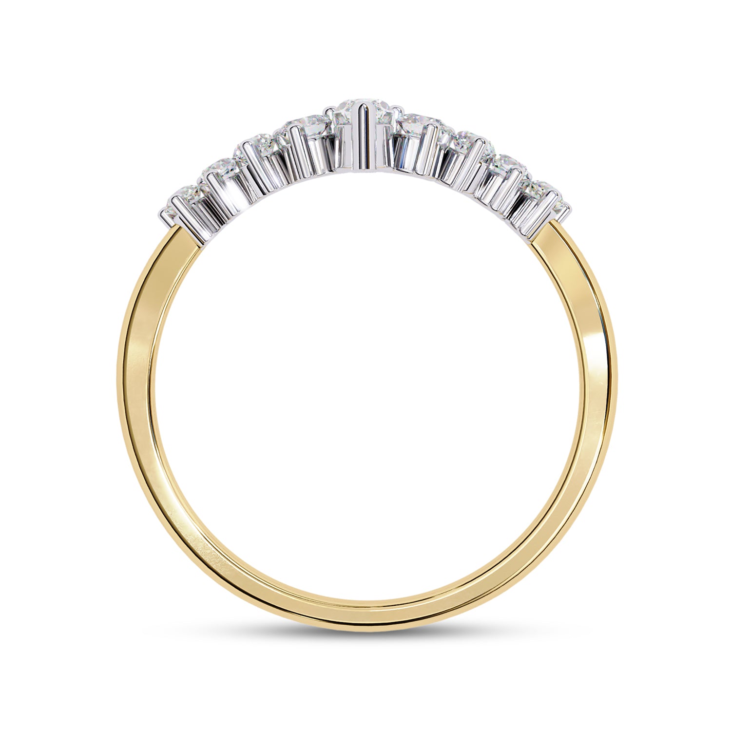 Marquise and Round Cut Lab Grown Diamond Engagement Ring