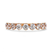 9 Stone Half Eternity Wedding Band Rings for Women
