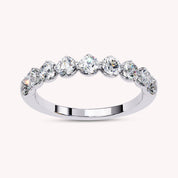 9 Stone Half Eternity Wedding Band Rings for Women